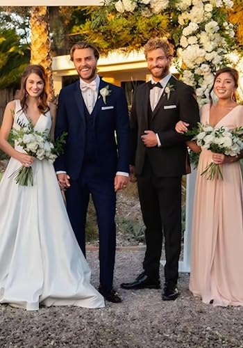 3 Piece Suits for Wedding Men Suit Regular Fit Groomsmen Suits Single Breasted One Button Blazer Vest Pants Sets3