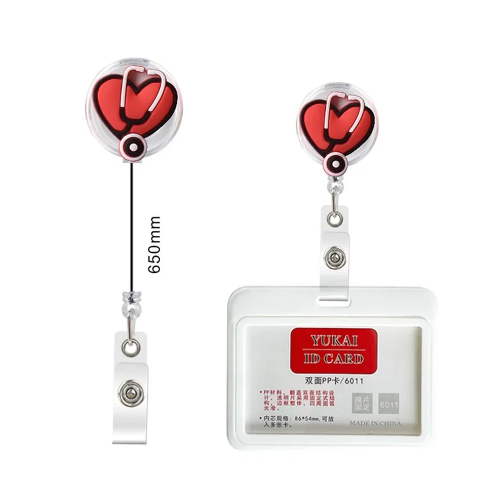 Lanyard Da Collo 10 pezzi di simpatici portachiavi porta badge retrattile in silicone for infermieri ospedalieri, creativo(Color3)