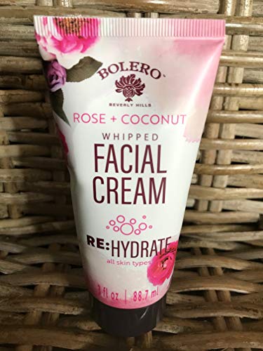Set BOLERO Rose + Coconut, Whipped Facial Cream, Eye Cream, Facial Serum & Paper Facial Mask/Hydrate all skin types.