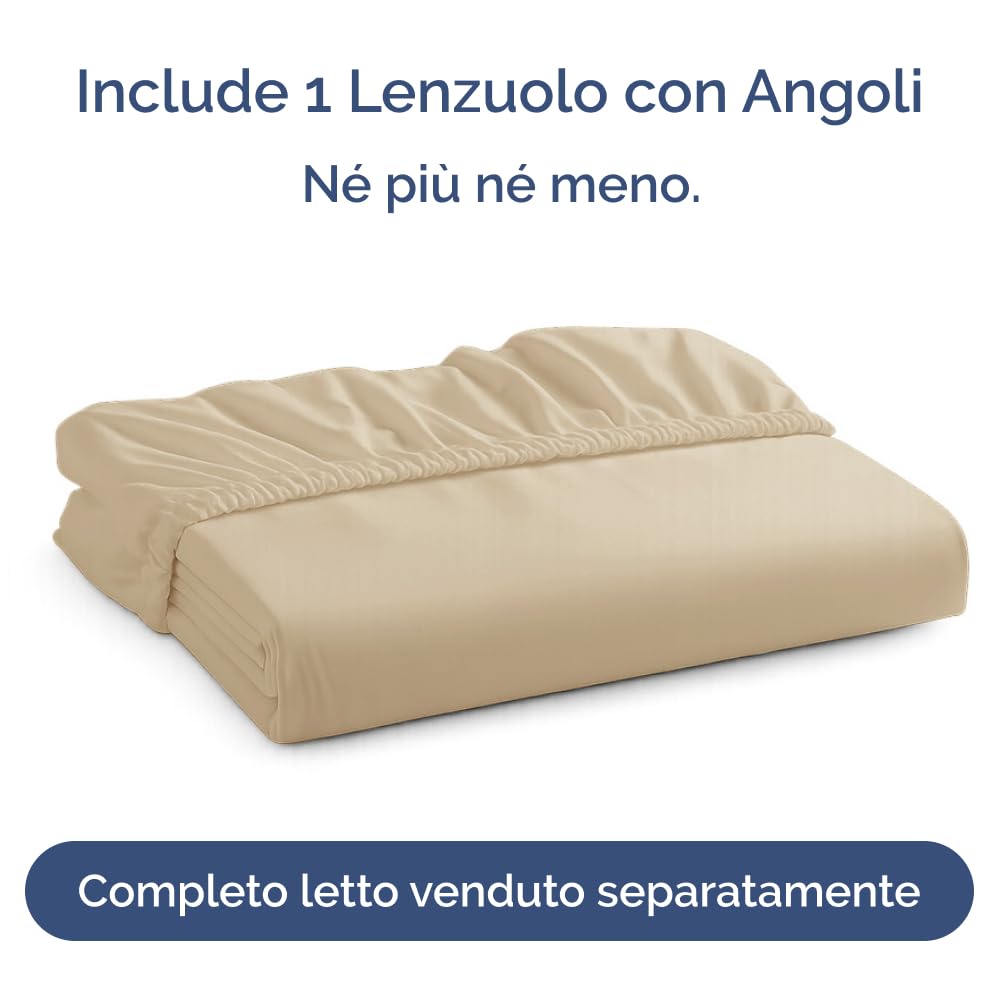 Lenzuolo con angoli 140x200 Beige, profondità 30 cm - Lussuoso lenzuolo con angoli - Per materassi fino a 30 cm (12") di altezza - Morbido, senza pieghe e traspirante - 140x200 - singola