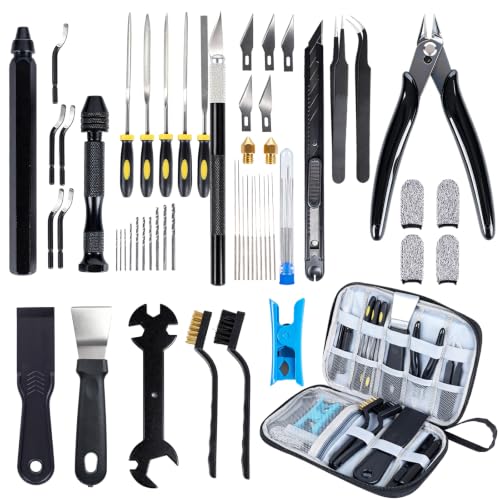 3D Printer Tool Kit, 55Pcs 3D Printer Accessories for All FDM/SLA Printers Cleaning Finishing Printing,Deburring Tool, 3