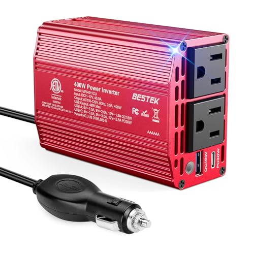 BESTEK 400W Car Power Inverter DC 12V to AC 110V Car Charger Plug Adapter