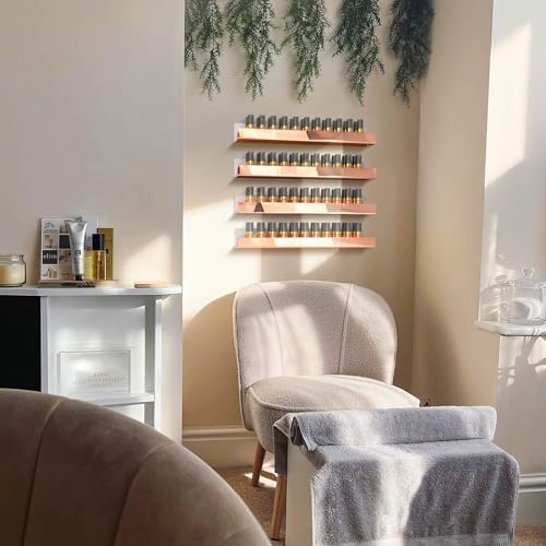 Image of 4 Pack 15 Inch Rose Gold Reflective Acrylic Floating Wall Shelves