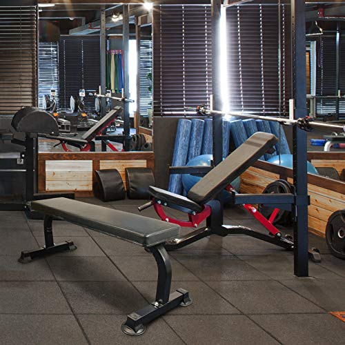 Aoneky Flat Weight Bench, Heavy Duty Standard Competitor Olympic Weight Bench with Thick Cushion for Lifing Weight Training Abdominal Exercise Workout Fitness - 800 lbs Capacity