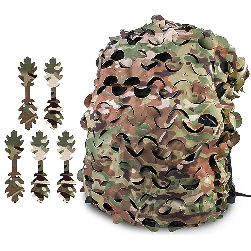 LOOGU Tactical Backpack Cover, Breathable Mesh Camo Camouflage Pack Cover Great for Tactical Military Gear Combat (Backpack Not Included)