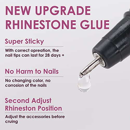 Nail Rhinestone Glue Gel, Melous Nail Gem Glue Nail Art Glue Super Strong Adhesive Gel For Nail Glitter Nail Gems Nail Jewels Nail Crystals Nail Beads Nail Diamonds 3D Nail Charm Sequins #TOP3