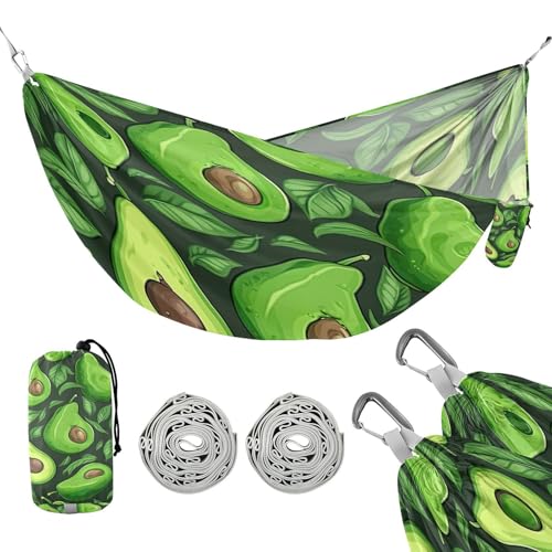 ATTX Small Avocado Slices Camping Hammock - Lightweight & Portable Hammocks, Heavy Duty 330lbs Capacity for Indoor, Hiking, Backpacking, Travel, Backyard, Beach#378