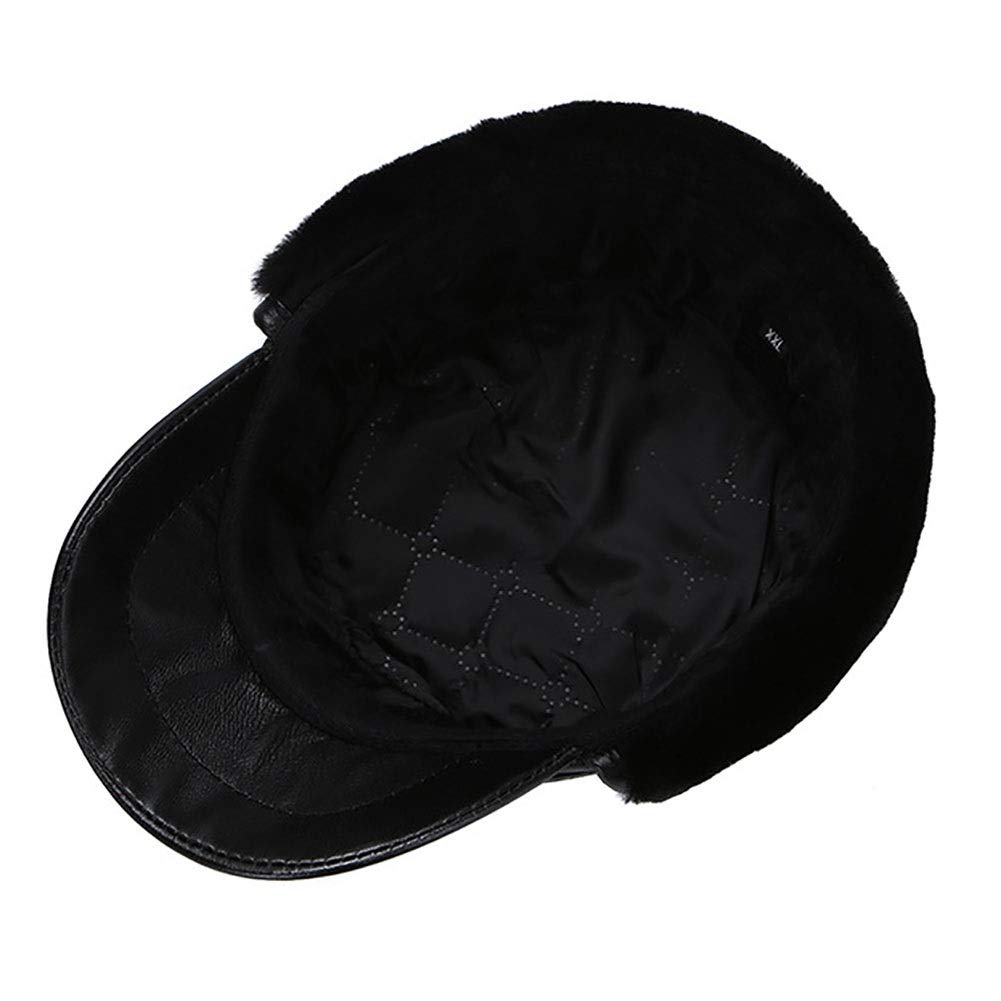 Sombreros de invierno, invierno El sombrero plano de la gorra de béisbol de cuero de edad avanzada más sombrero de terciopelo con protección contra el oído