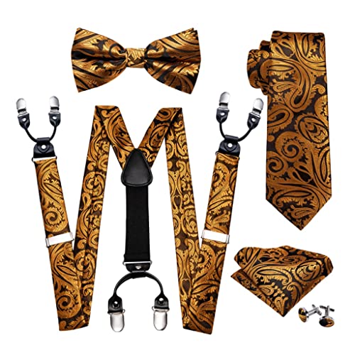 Set de corbata y tirantes de seda para hombre miniatura 1