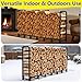Amagabeli 8ft Firewood Log Rack Outdoor Heavy Duty Logs Holder for Fireplace Indoor Outdoor Adjustable Wood Racks for Fire Wood Holder Metal Pile Stand Storage Stacker Organizer Black