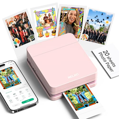 Nelko Photo Printer, PP01 Color Mini Portable Printer, Instant...