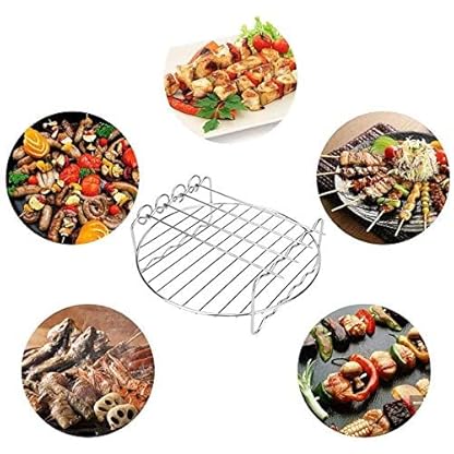 Air Fryer Rack-_HD9904/00 Doppelschicht-Regalspieß RackAir Fryer Grill mit Spießen Zubehör Mehrzweck-Edelstahl Airfryer Grillrost (20 cm fünf Nadeln) (20 cm fünf Nadeln) – Bild 7