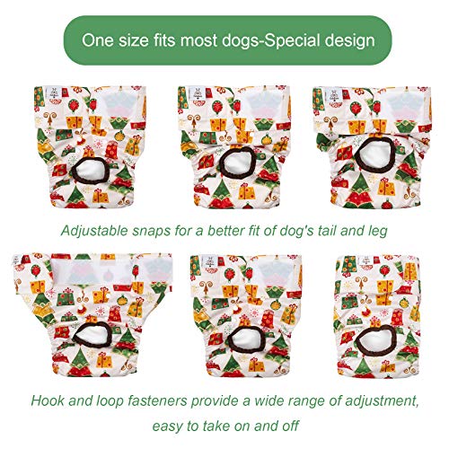 Image of CuteBone Dog Diapers Female Washable Small Medium Large 3 Pack Reusable Doggie Diapers Puppy Period Pants for Doggy Heat Cycle Peeing