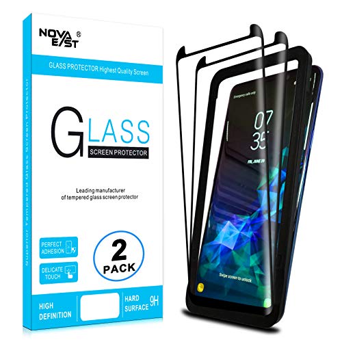 Novaeast Screen Protector for Samsung Galaxy S9 Plus, 3D Curved Full Coverage Tempered Glass with Easy Install Frame, Case Friendly, Lifetime Replacement, 2 Pack