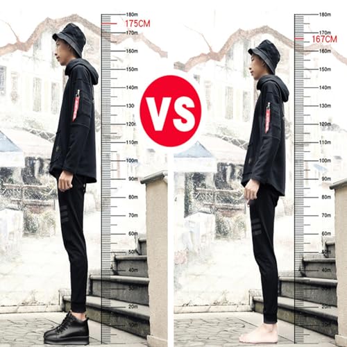 Men's Leather Height Casual Walking Oxfords Fashion Round Toe Comfort Platform High Top Lace-Up Sneakers Daily with Increase Insoles Damping Work Wedge Shoes4