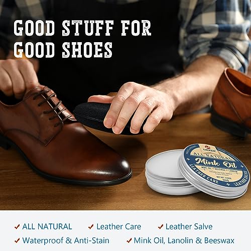 MEKER Mink Oil acondicionador natural para cuero 3.52oz miniatura 6