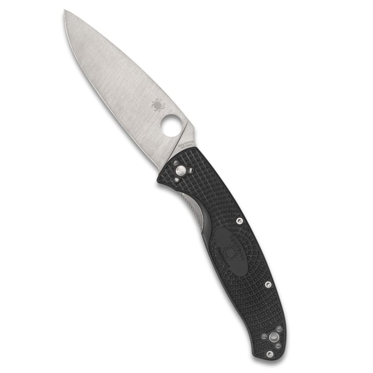 Spyderco Resilience Lightweight Knife with Stainless Steel Blade and Durable Black FRN Handle - PlainEdge - C142PBK