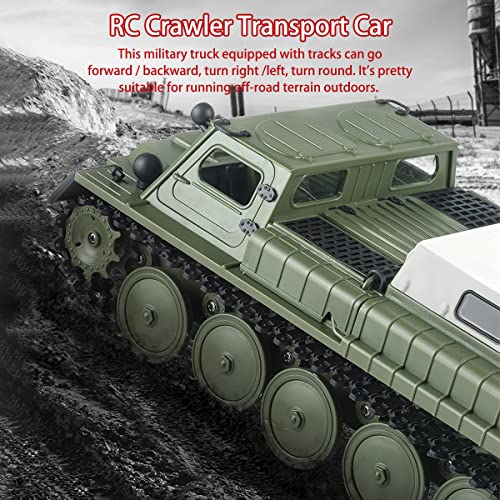 fisca Telecomandato Crawler RC Trasporto Militare, 1/16 Scala 2.4Ghz Off-Road Army Vehicle giocattolo con controllo della velocità e sistema di controllo dello sterzo per i bambini