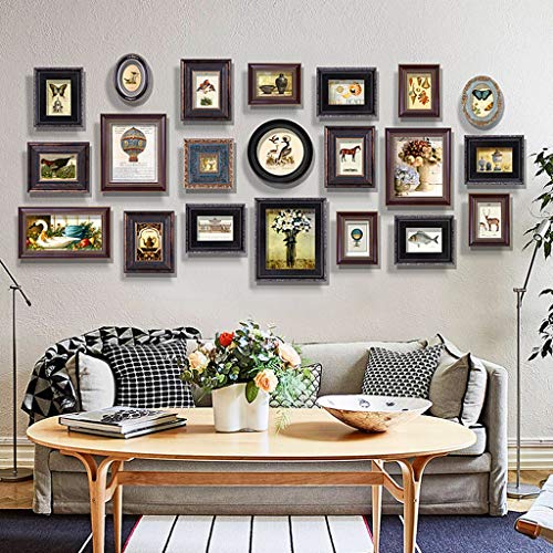 XYF Bilderrahmen Collage,Bilderrahmen Set Verschiedene Grogen,Retro Kunst Fotorahmen Kombination,Zu Hause Wohnzimmer… – Bild 4