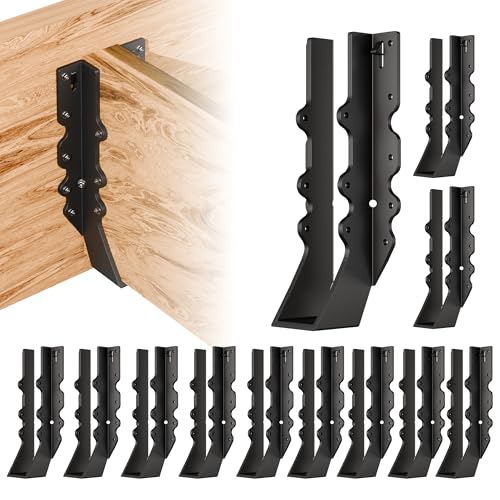 Herbert-fty Black 2X10 Joist Hanger Heavy Duty 14 Gauge LU210 Black Face Mount Joist Hangers for Rafter Hurricane Ties Joist Hangers, Tie Brackets for Floor Deck and Ceiling Trusses -12 pk