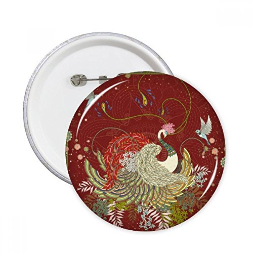 Badge bouton oiseau ukiyo-e lot de 5 pins idee cadeau decoration originale