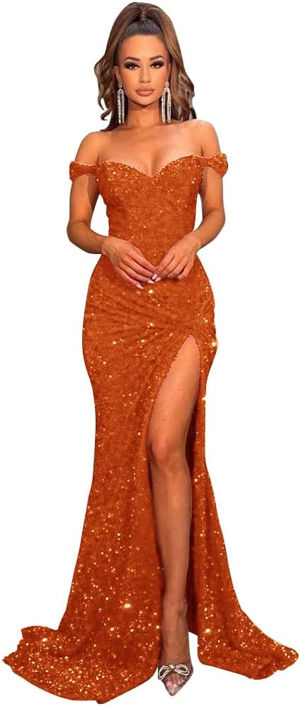 Amazon Vestidos De Noche Color Naranja Quemado Vestidos De Fiesta