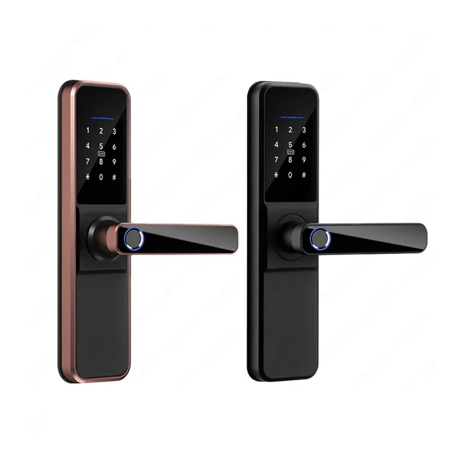 SJHDHDA SJHDHDA TTLOCK APP Serrure Intelligente par Empreinte Digitale Mot de Passe Carte de Balayage clé Maison serrures de Porte intelligentes (22X235 (55 72) R, Bronze) Learned extensively