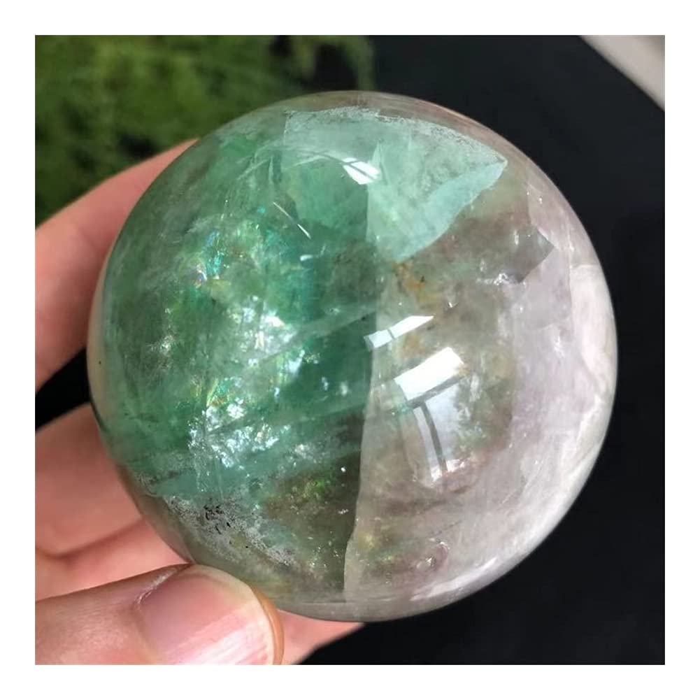 55-70mm Sfera di Cristallo di Fluorite Pietra Naturale e Sfera di Quarzo Decorazione Domestica Cristallo di Pietra fortunata Collezioni di casa (Size : Diameter 65-70mm)