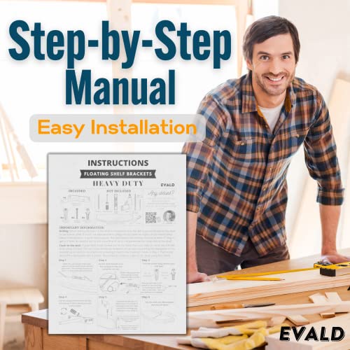 Evald HFSB8 Heavy Duty Floating Shelf Bracket | 8-Inch Floating Mantel Mount, Blind Shelf Supports, And Anchors thumb #5