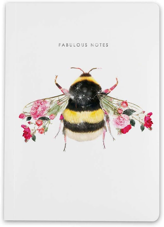 Lola Design - A5 Journal Notebook - Fabulous Notes, Bee Design - Perfect for Journaling, Note-taking - Designed and Printed in the UK - Luxurious Matt-finish, 192 Lined Pages