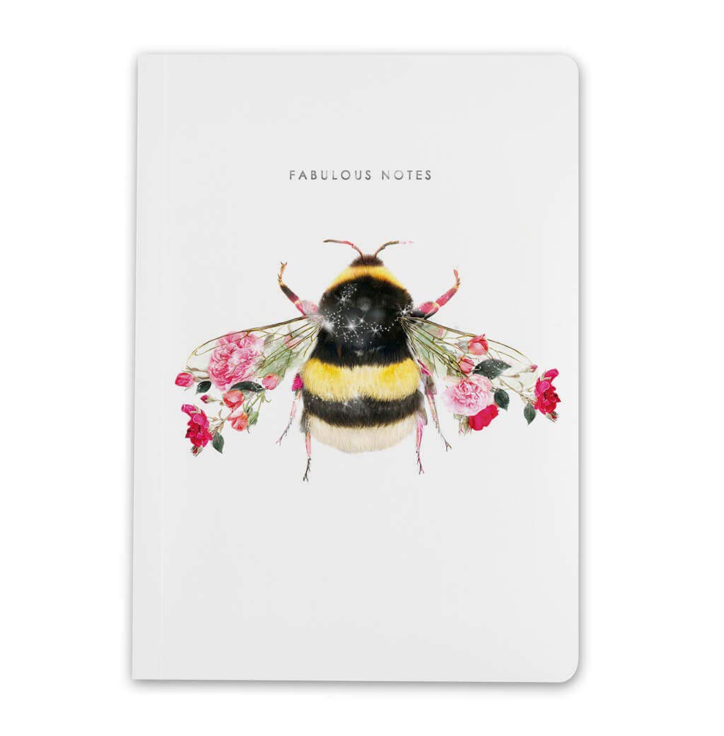Lola Design - A5 Journal Notebook - Fabulous Notes, Bee Design - Perfect for Journaling, Note-taking - Designed and Printed in the UK - Luxurious Matt-finish, 192 Lined Pages
