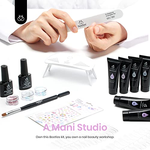 Beetles Kit de gel de extensão de unhas de poliéster, 6 cores, transparente, gel para construtor de