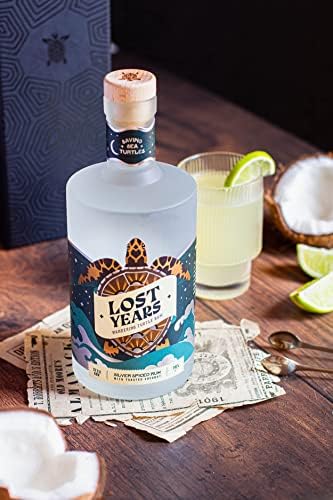 Silver Spiced Rum with Toasted Coconut 70cl by Lost Years (37.5% ABV) | Premium White Rum with Coconut & Natural Spices | Ideal Rum Gifts for Men & Women | Rum Devoted to Saving Endangered Sea Turtles