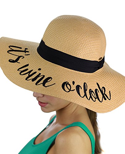 Sombrero de Playa Cruzable con Cinta Bordada para Mujer miniatura 2