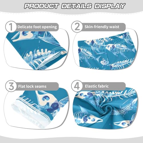 Dead Fish Skeletons Kids Baby Girls Cotton Leggings Comfortable Full Length Leg Yoga Pants Gym3