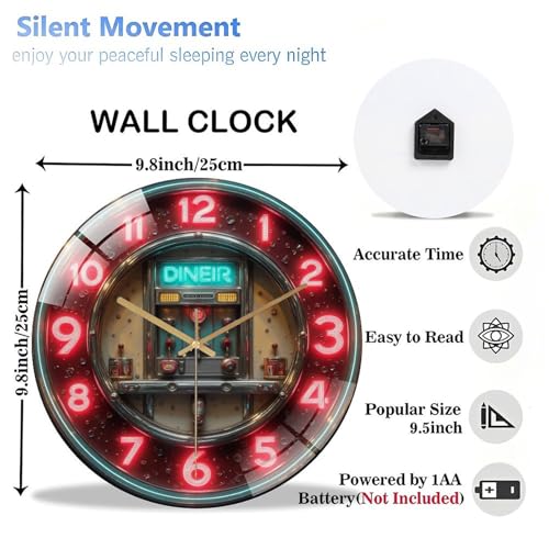 Reloj de Pared Redondo de Vidrio Templado 12 Pulgadas miniatura 3