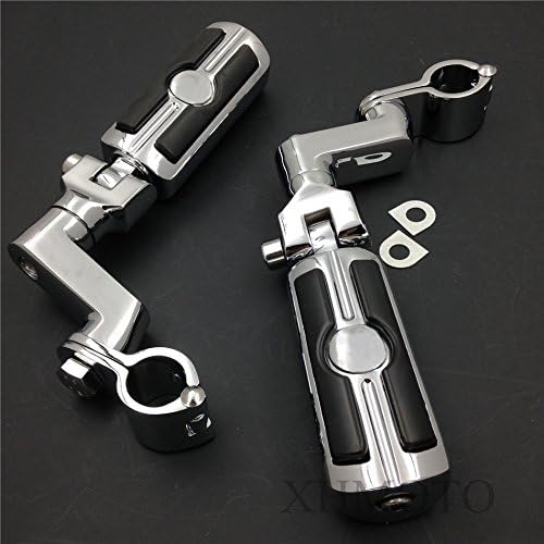 HONGK- 1.25" Skull Rider Foot Pegs Clamps Compatible with VT750 VT1100 VTX1300 VTX1800 Magna [B01BN0MR1K]