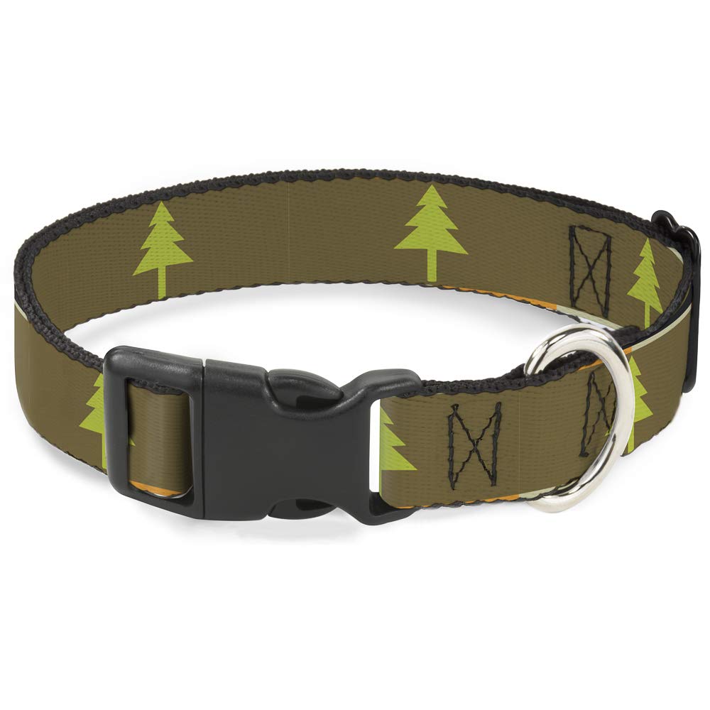 Collier Buckle Down arbres de pin olive orange tan finition grande