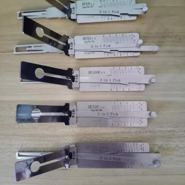 5-częściowy zestaw wytrychów HU66 v3 HU92 HU100 HU101 HU100R 2 w 1 auto, wytrych i dekoder do samochodu, czytnik kluczy samochodowych, profesjonalne narzędzia ślusarskie RLOKK