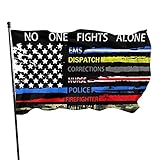 No One Fights Alone Flag 3x5 First Responders Garden Yard Banner