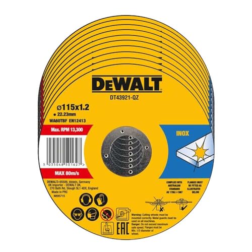 DT43921 Metal Cut Off Disc 115 x 1.2 x 22.23mm (Pack 10)