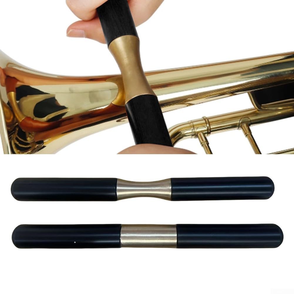 Rullo a pressione per sassofono, strumento di riparazione per tromba e trombone, accessorio per la manutenzione degli strumenti in ottone con manico in mogano, per riparare irregolarità e danni ai