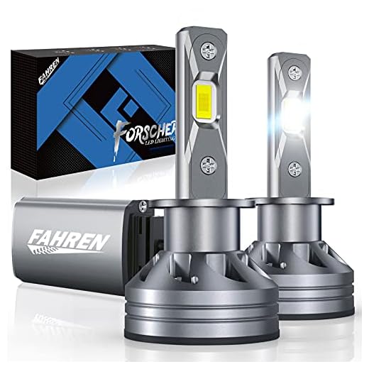 Fahren H1 LED Headlight Bulb, 60W 12000 Lumens Super Bright LED Headlights Conversion Kit 6500K Cool White IP68 Waterproof, Pack of 2