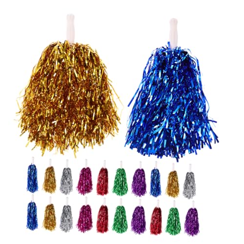 ibasenice 28pcs Cheerleading Poms Small Pom Bulk Cheer for School Events Sports Days Parties