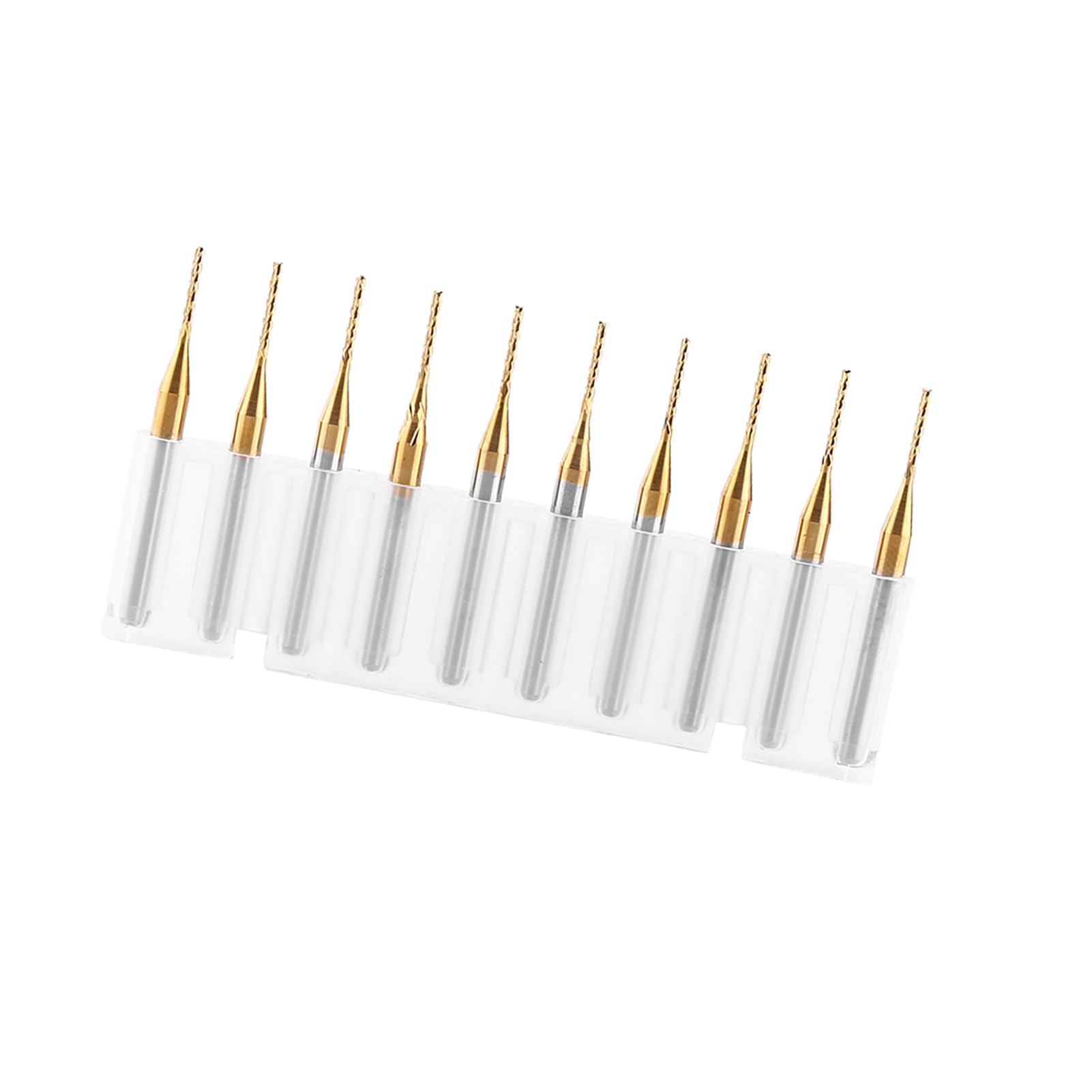 10 Pièces Fraise en Bout 3.175mm X 1mm Revêtement en Titane Fraise en Bout de Carbure de Tungstène Mèches de Gravure Fraise pour Circuits Imprimés, Métal, Plastiques