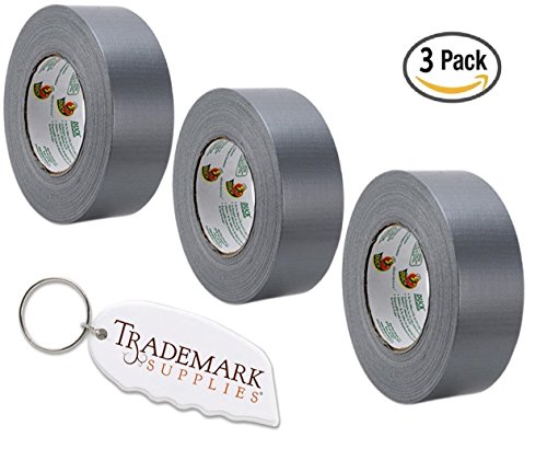 3 Pack Of Duck Brand Duct Tape: 1.88 Inches By 55 Yards Long Durable Strong For All Surfaces With Heat And Moisture Resistance -Plus Utility Knife From Trademark Supplies Model TS-20