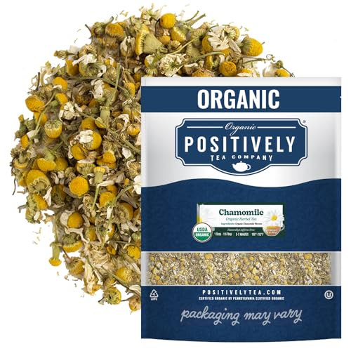 Image of Organic Positively Tea Company, Chamomile, Herbal Tea, Loose Leaf, 16 Ounce