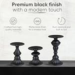 Black Metal Pillar Candle Holders – Set of 3, Rustic & Elegant Design for Home Decor, Wedding & Table Centerpiece - Image 4