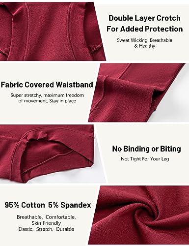 Image of Molasus Womens Cotton Boy Shorts Panties Ladies High Waisted Full Coverage Stretch Underwear Multipack(Regular&Plus Size)