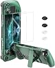 bibuks Steam Deck Case,Steam Deck OLED Protective Case,Non-Slip Skin Protective Shell Accessories with Kickstand ,2 Screen Protector, 4 Thumb Grip (Green)